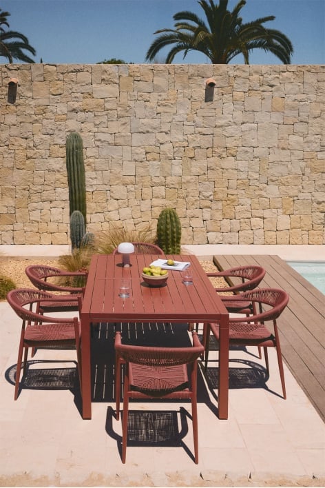 Table de jardin rectangulaire extensible 180-240x100 cm en aluminium Starmi