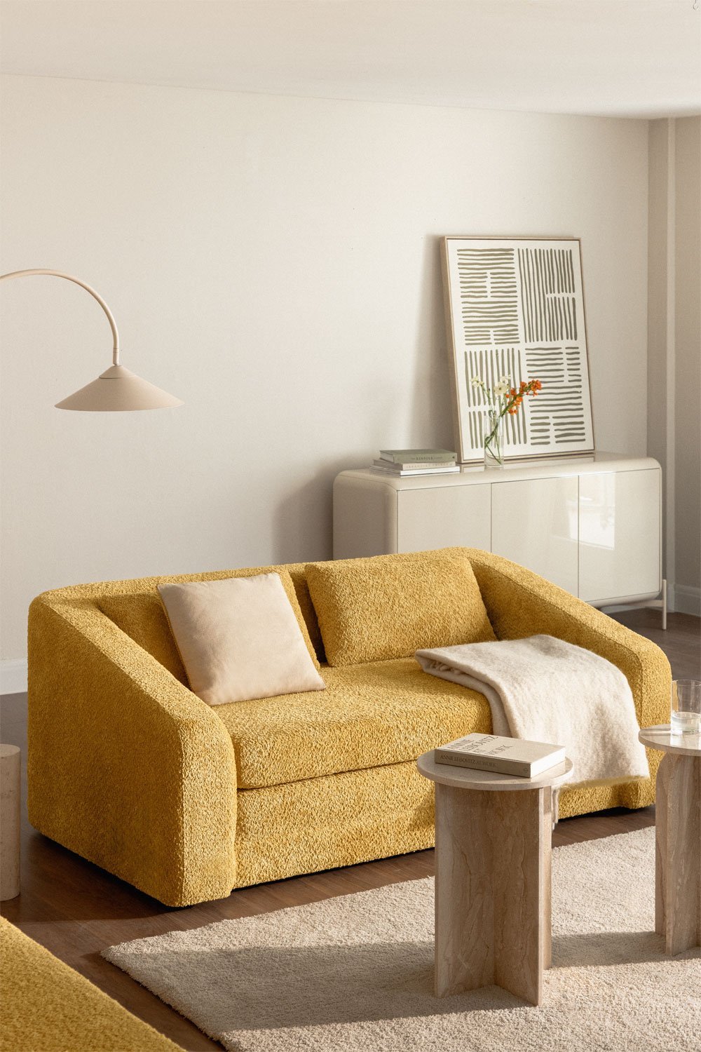 Canapé lit Dalila 2 places en tissu bouclé, image de la galerie 1