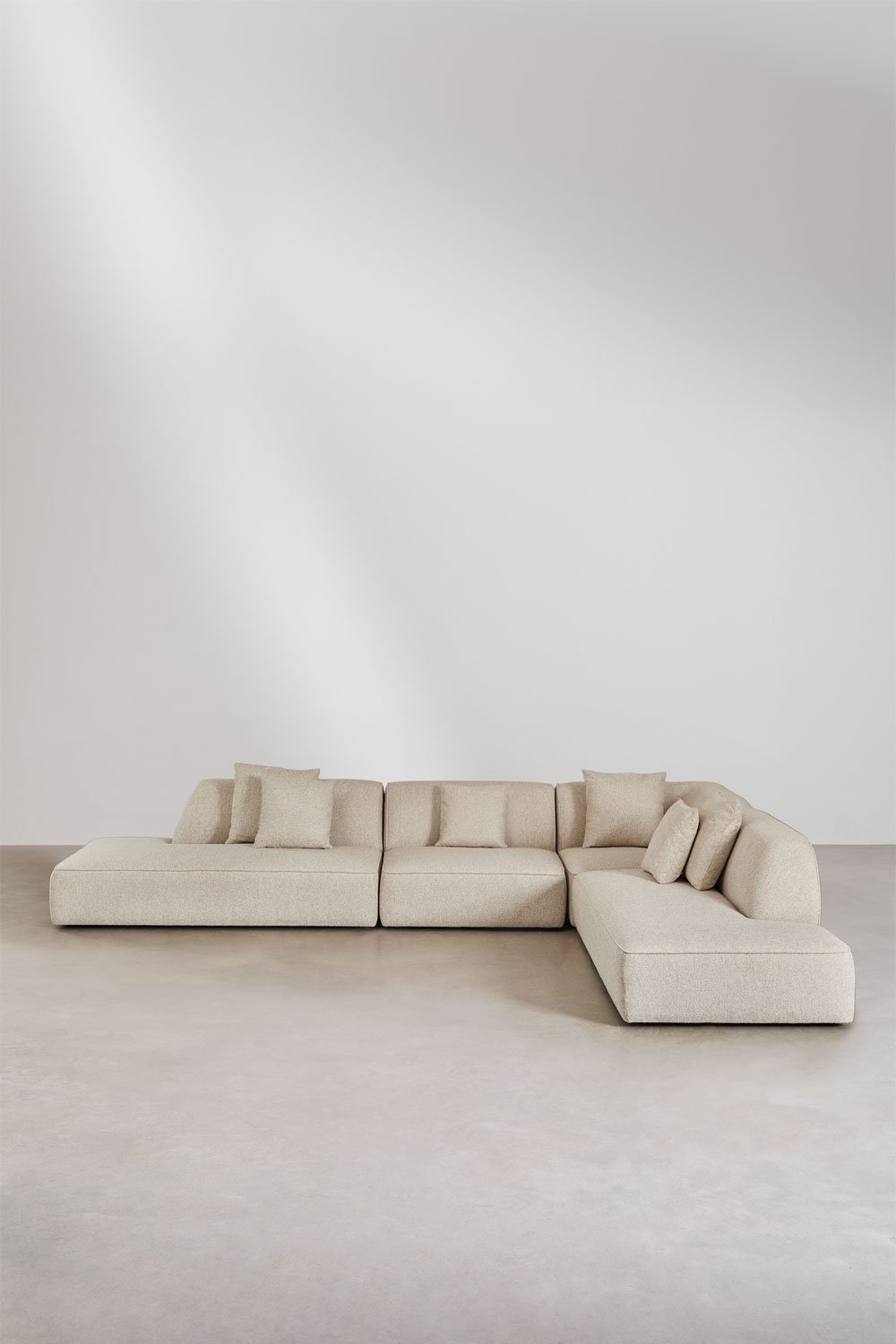 Canapé d'angle modulaire Cardea 4 pièces avec méridienne double rembourrée, image de la galerie 4