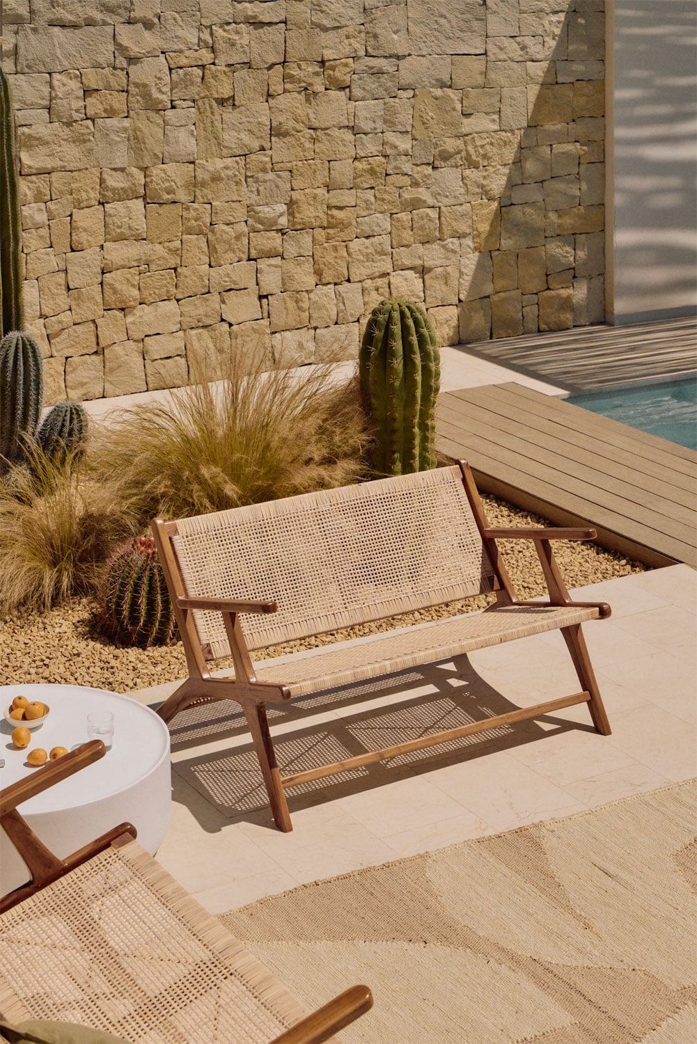 Banc De Jardin En Bois Avec Rangement Intégré - 2 Places, Charge 360 Kg, Bois D'acacia, Sac Amovible