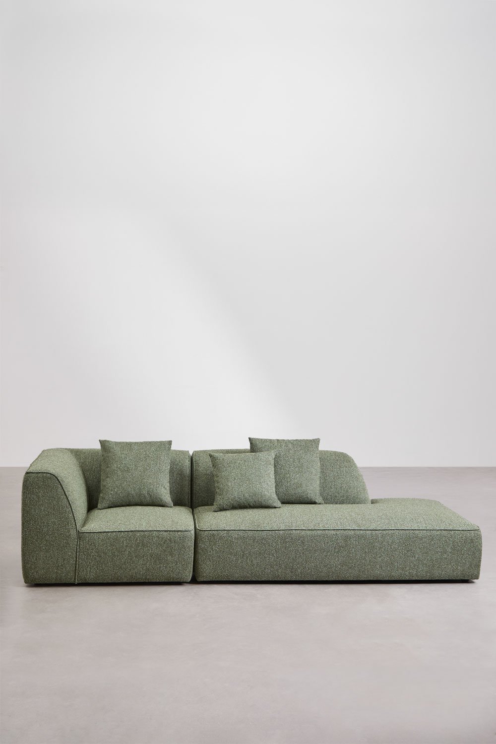 Canapé d'angle modulaire Cardea 2 pièces avec méridienne droite rembourrée, image de la galerie 5