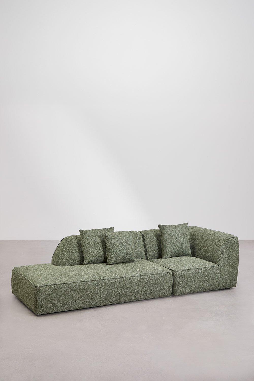 Canapé d'angle modulaire rembourré Cardea 2 pièces avec méridienne à gauche, image de la galerie 3