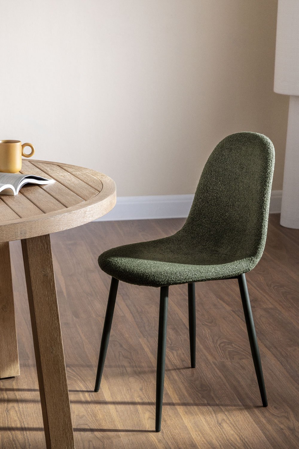 Chaise de salle à manger en tissu bouclé Glamm, image de la galerie 1