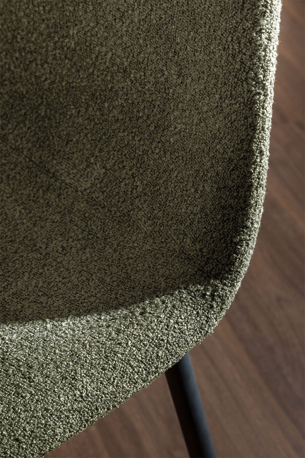 Lot de 4 chaises de salle à manger en tissu bouclé Glamm, image de la galerie 2