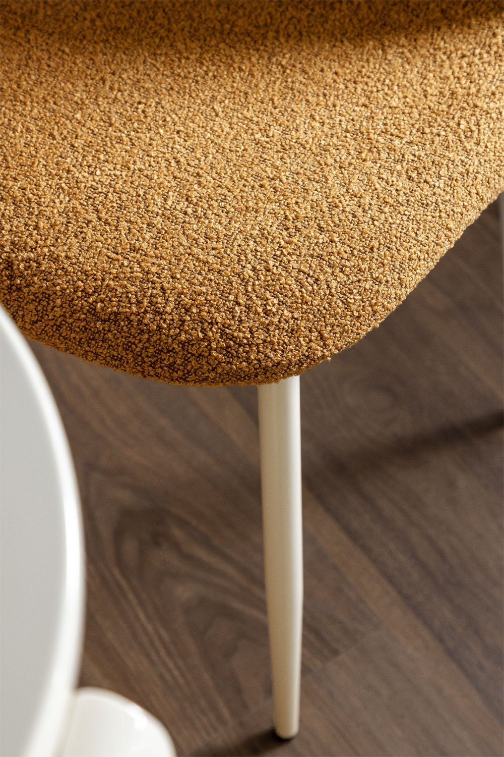 Chaise de salle à manger en tissu bouclé de luxe Glamm, image de la galerie 2