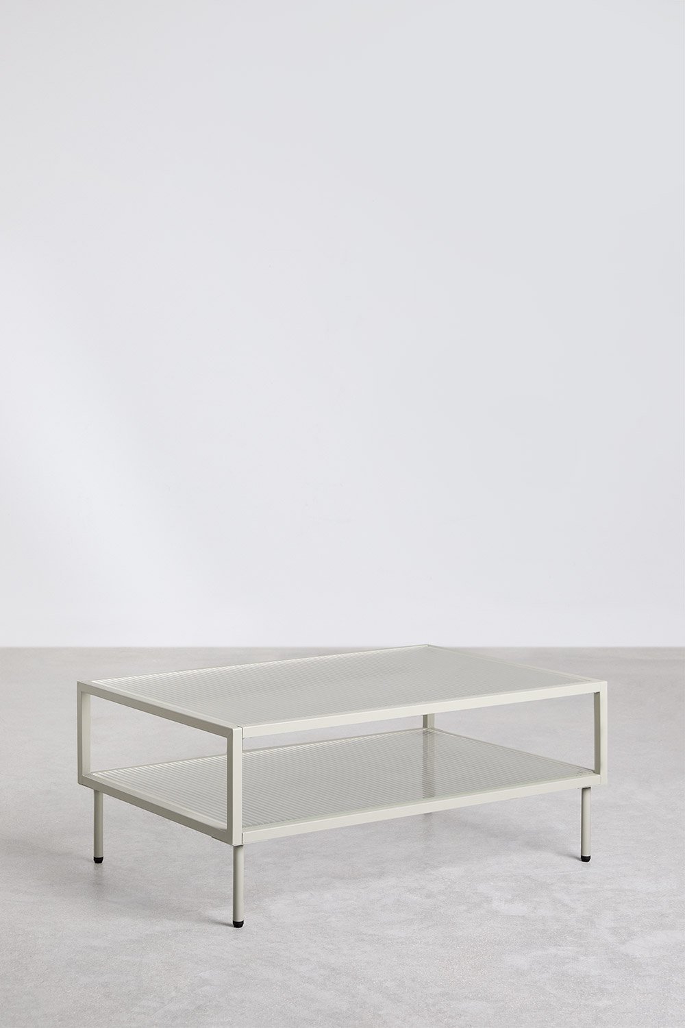 Table basse rectangulaire en acier et verre Paoline, image de la galerie 3