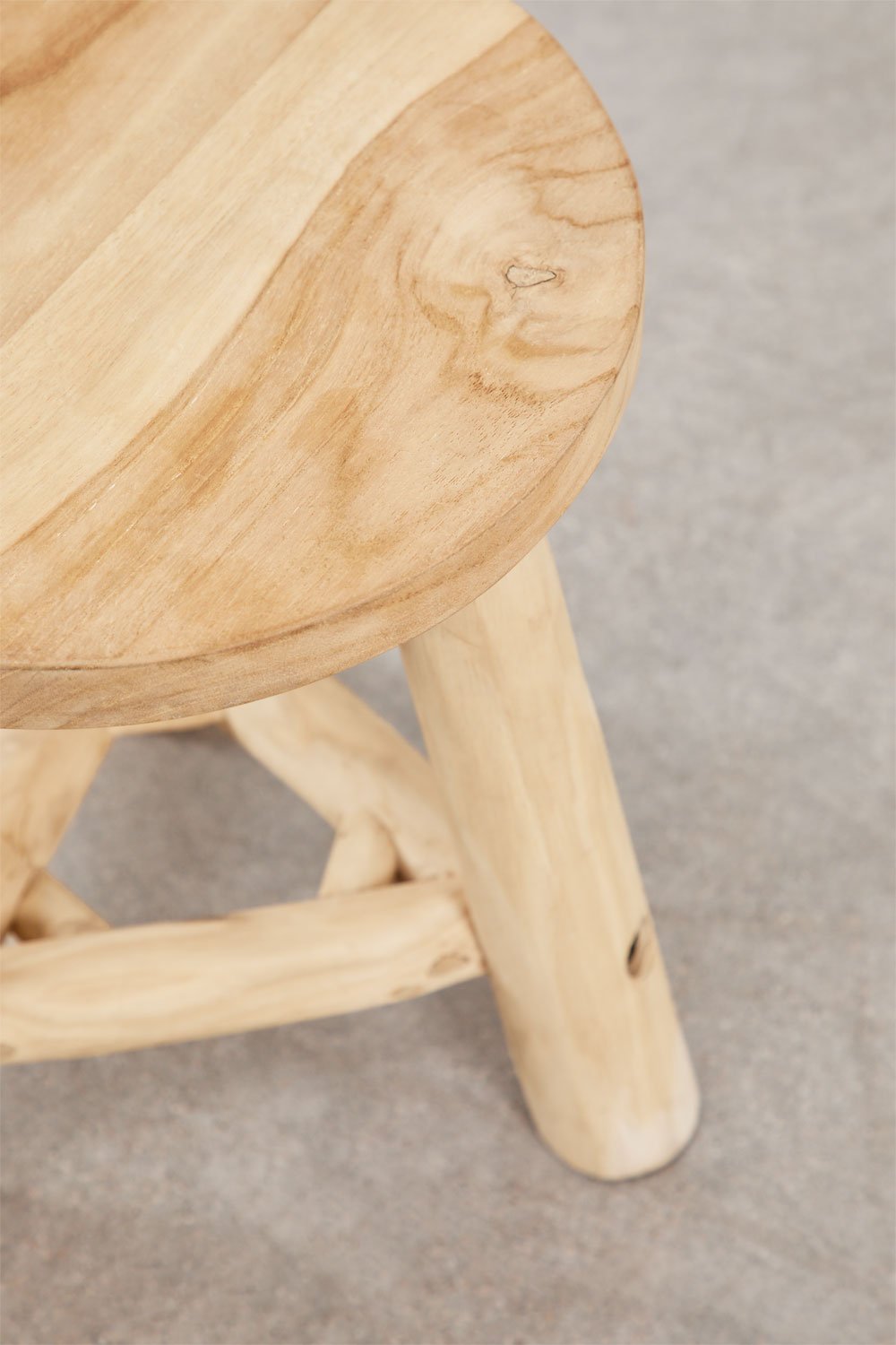 Tabouret de jardin bas en bois de teck Narel , image de la galerie 5