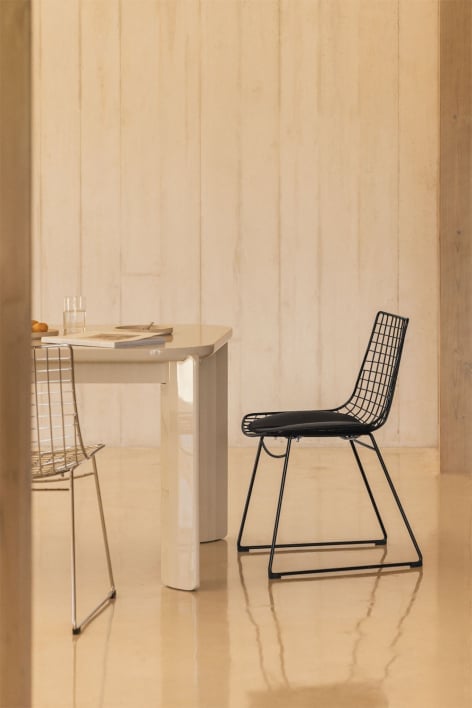 Chaise de salle à manger en acier Renée - Noir