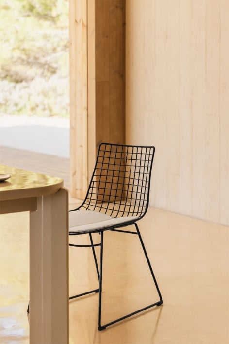Chaise de salle à manger en acier Renée - Noir