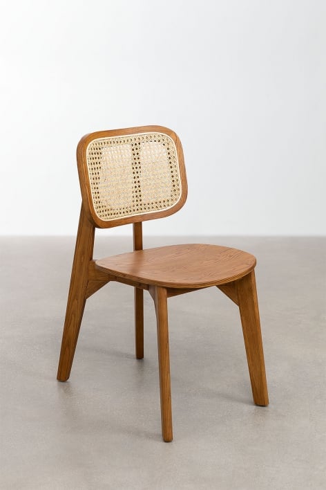 Lot de 4 chaises de salle à manger en bois Defne