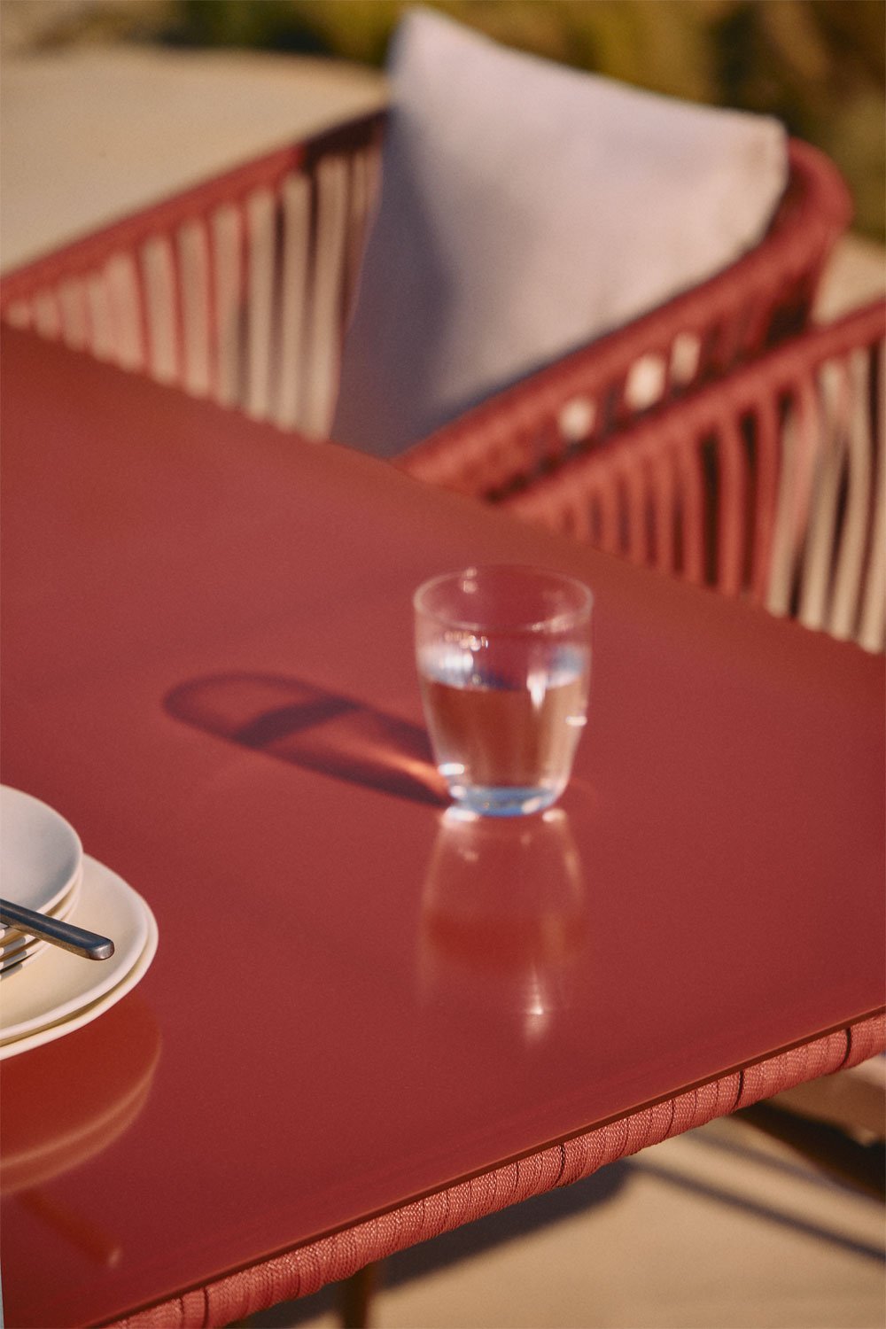 Ensemble table rectangulaire Arhiza Classic, 160x90 cm, et 6 chaises de jardin en aluminium., image de la galerie 2
