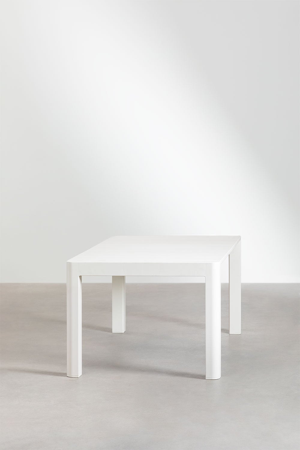 Set de table rectangulaire 220x100 cm Arnadine et 8 chaises de jardin empilables avec accoudoirs en polypropylène Omara, image de la galerie 3