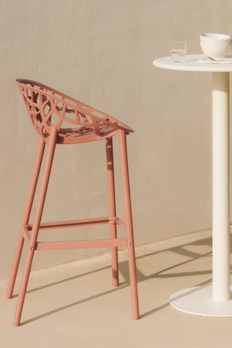Tabouret haut de jardin 75 cm en polypropylène couleur rouille Ores