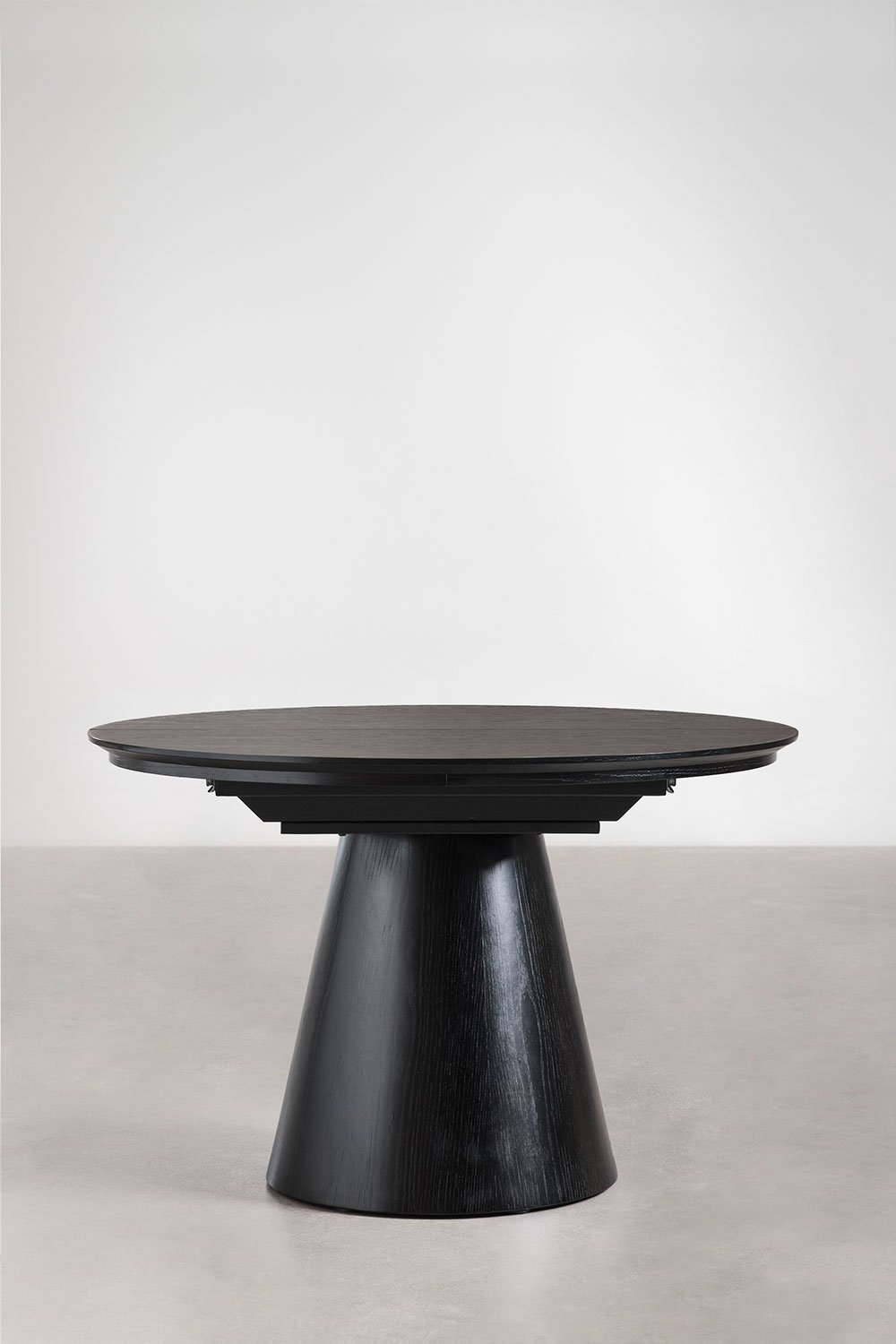 Table à manger ronde extensible 120-160x120 cm en MDF et placage chêne Montana, image de la galerie 6