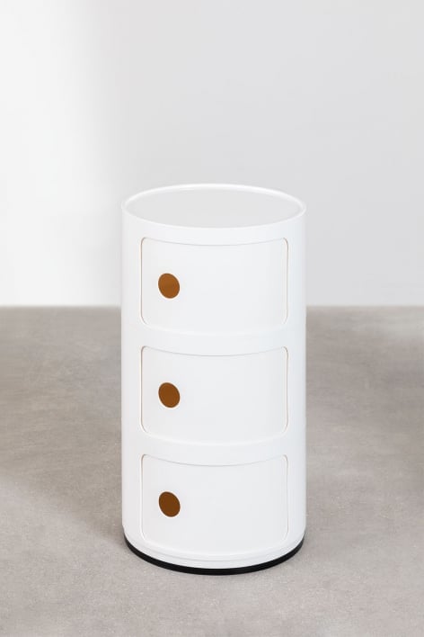 Lot de 2 tables de chevet rondes avec étagères Babel