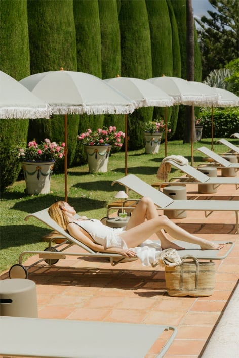 Bain de soleil inclinable en aluminium Leyanis