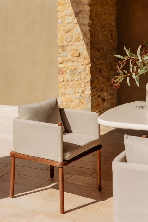 Chaise de jardin avec accoudoirs en bois d'acacia Olivia