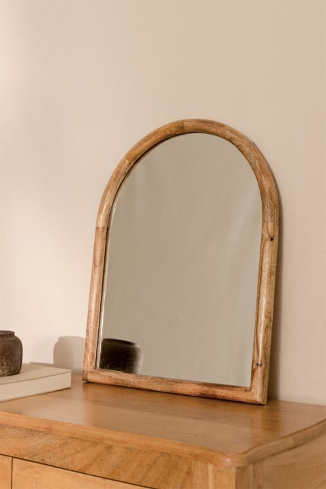Miroir mural 40x50 cm en bois de manguier Patmos