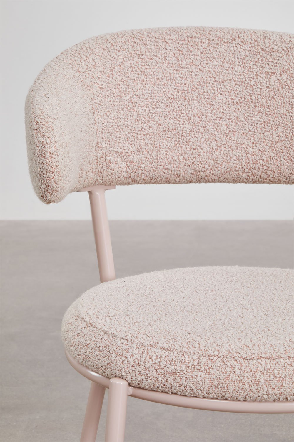 Chaise de salle à manger en tissu bouclé Verilo, image de la galerie 6