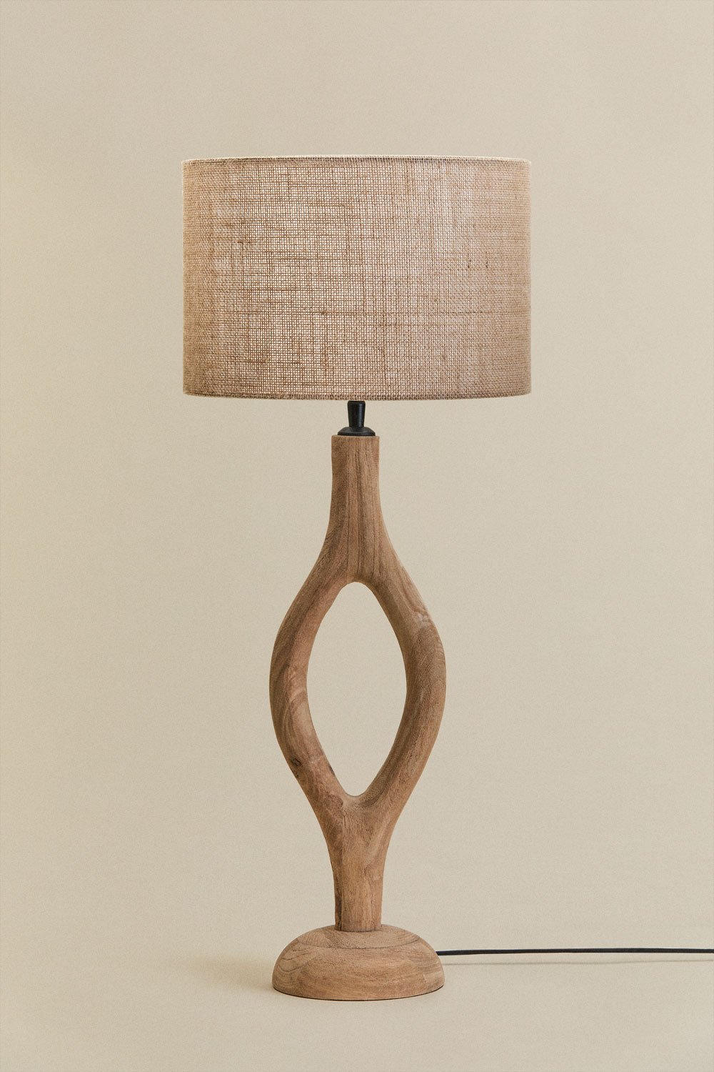 Lampe de table en bois de manguier Gracia, image de la galerie 2