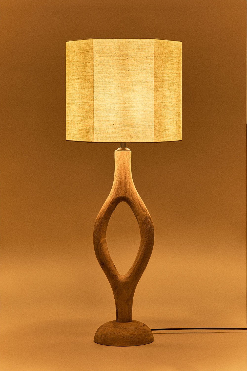 Lampe de table en bois de manguier Gracia, image de la galerie 2