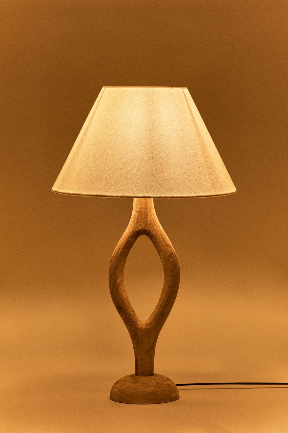 Lampe de table en bois de manguier Gracia, image de la galerie 4