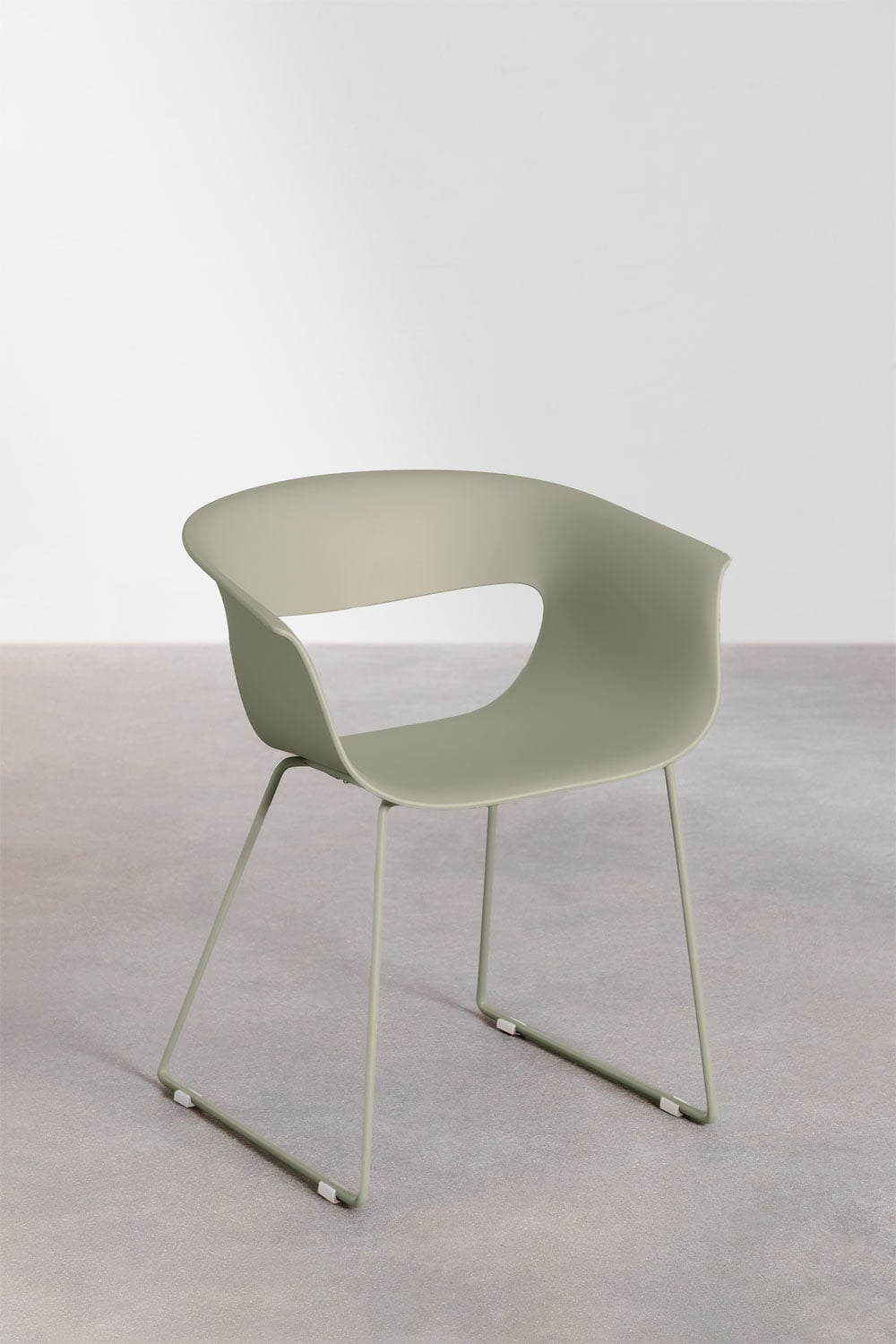 Pack de 4 chaises de salle à manger avec accoudoirs en polypropylène et acier Alanys, image de la galerie 3