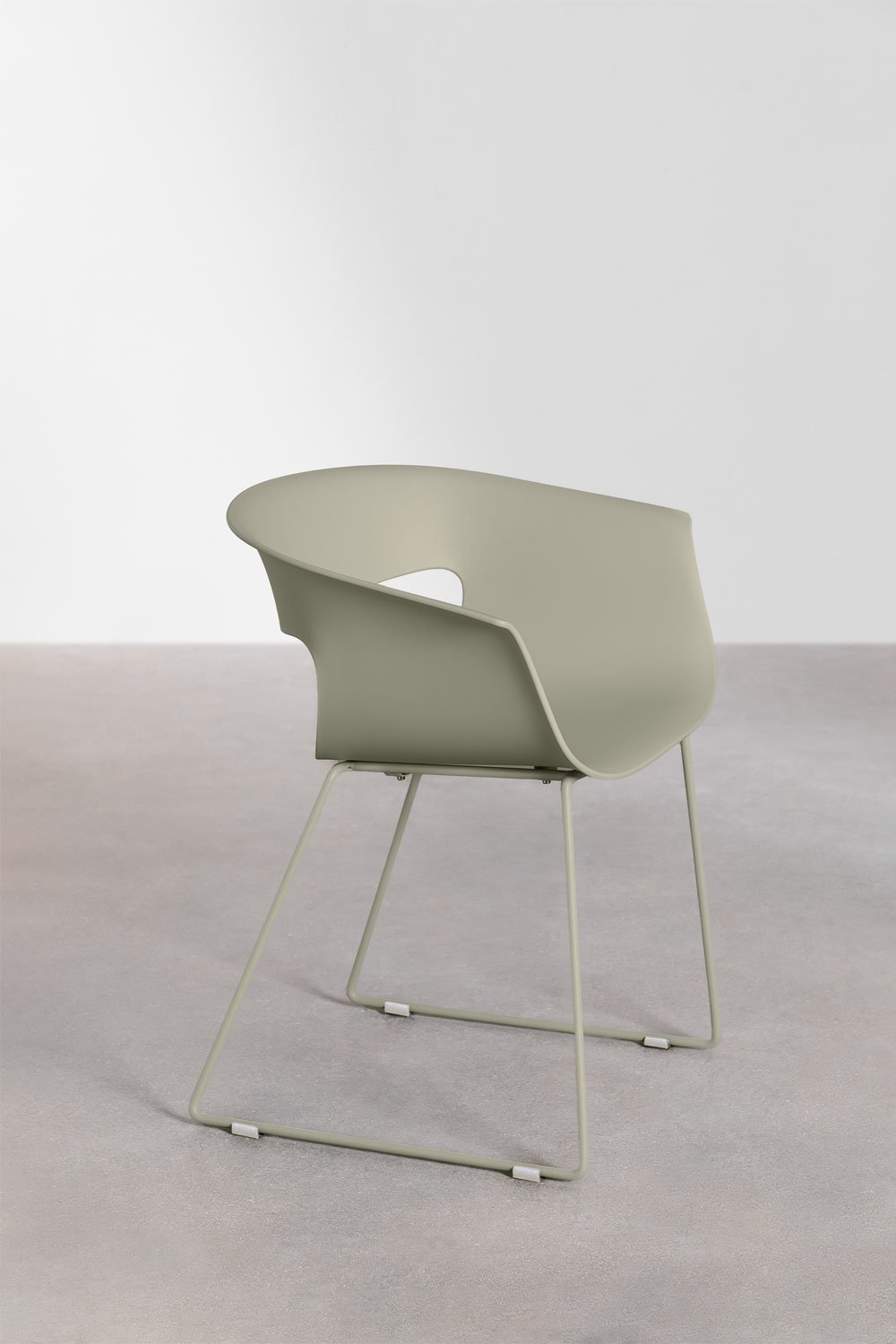 Pack de 4 chaises de salle à manger avec accoudoirs en polypropylène et acier Alanys, image de la galerie 4