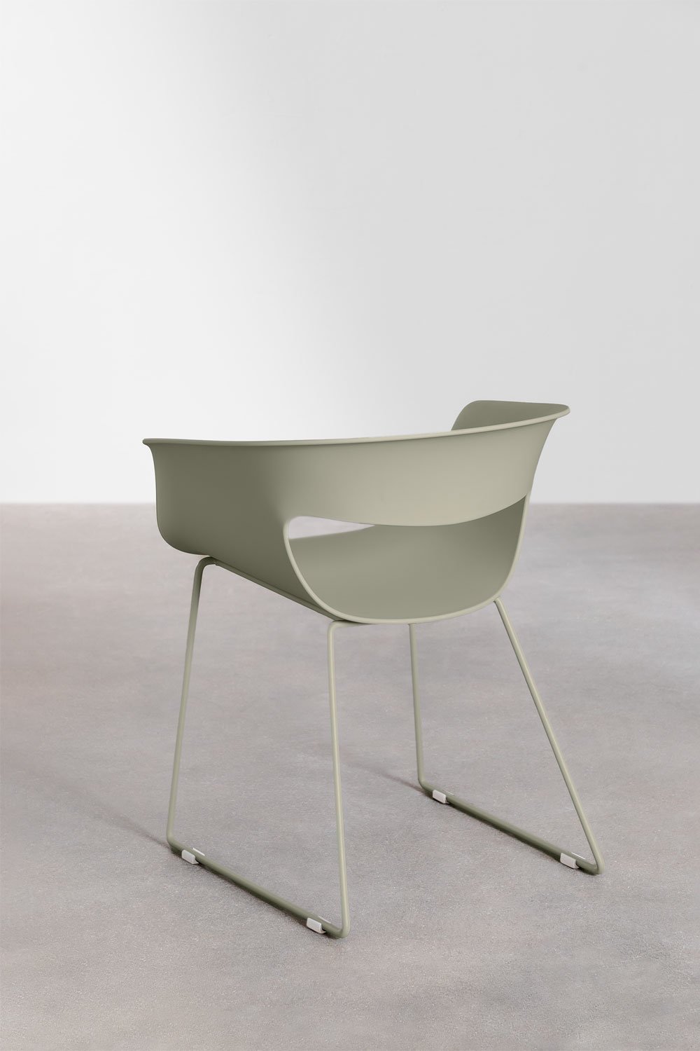 Pack de 4 chaises de salle à manger avec accoudoirs en polypropylène et acier Alanys, image de la galerie 5