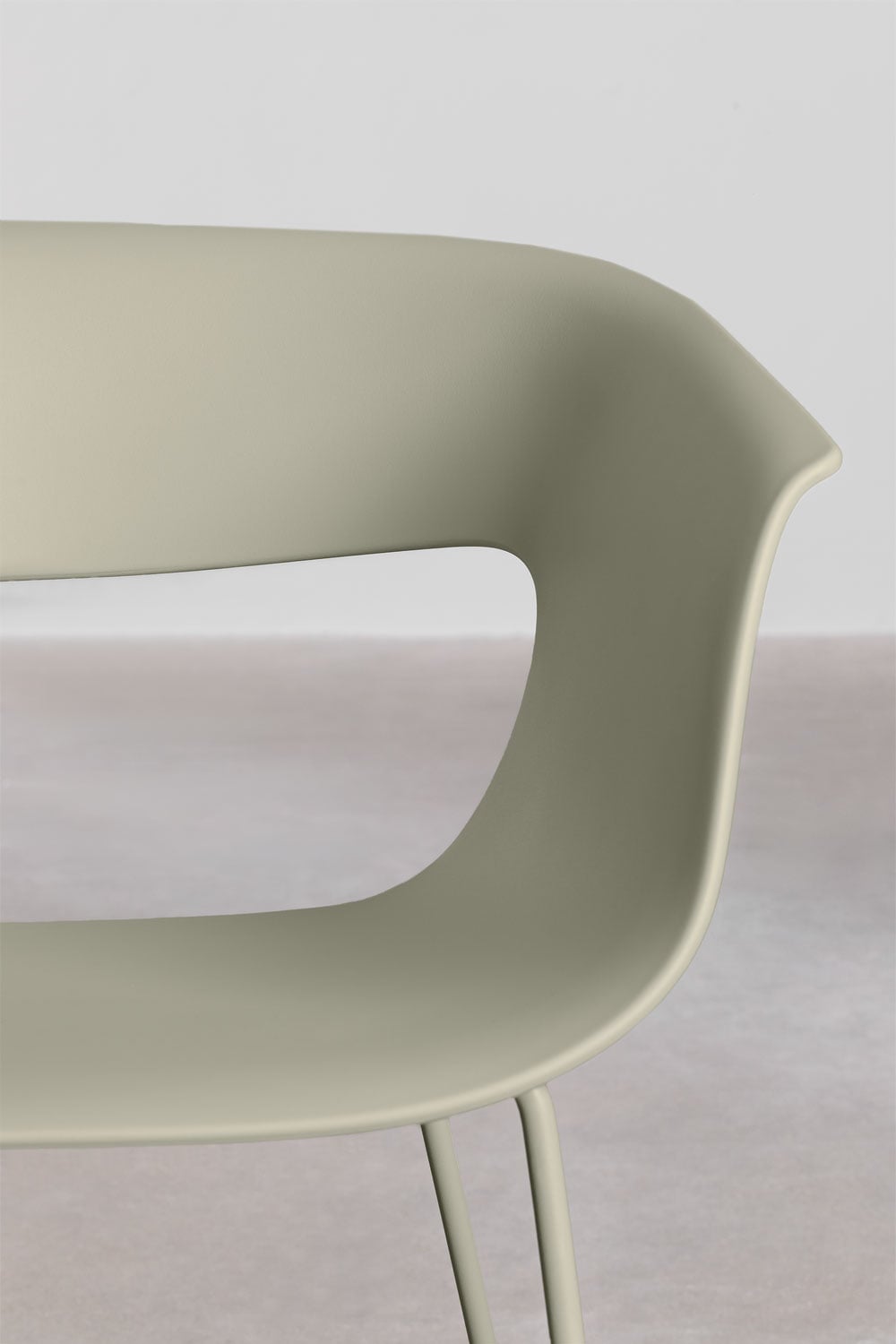 Pack de 4 chaises de salle à manger avec accoudoirs en polypropylène et acier Alanys, image de la galerie 6