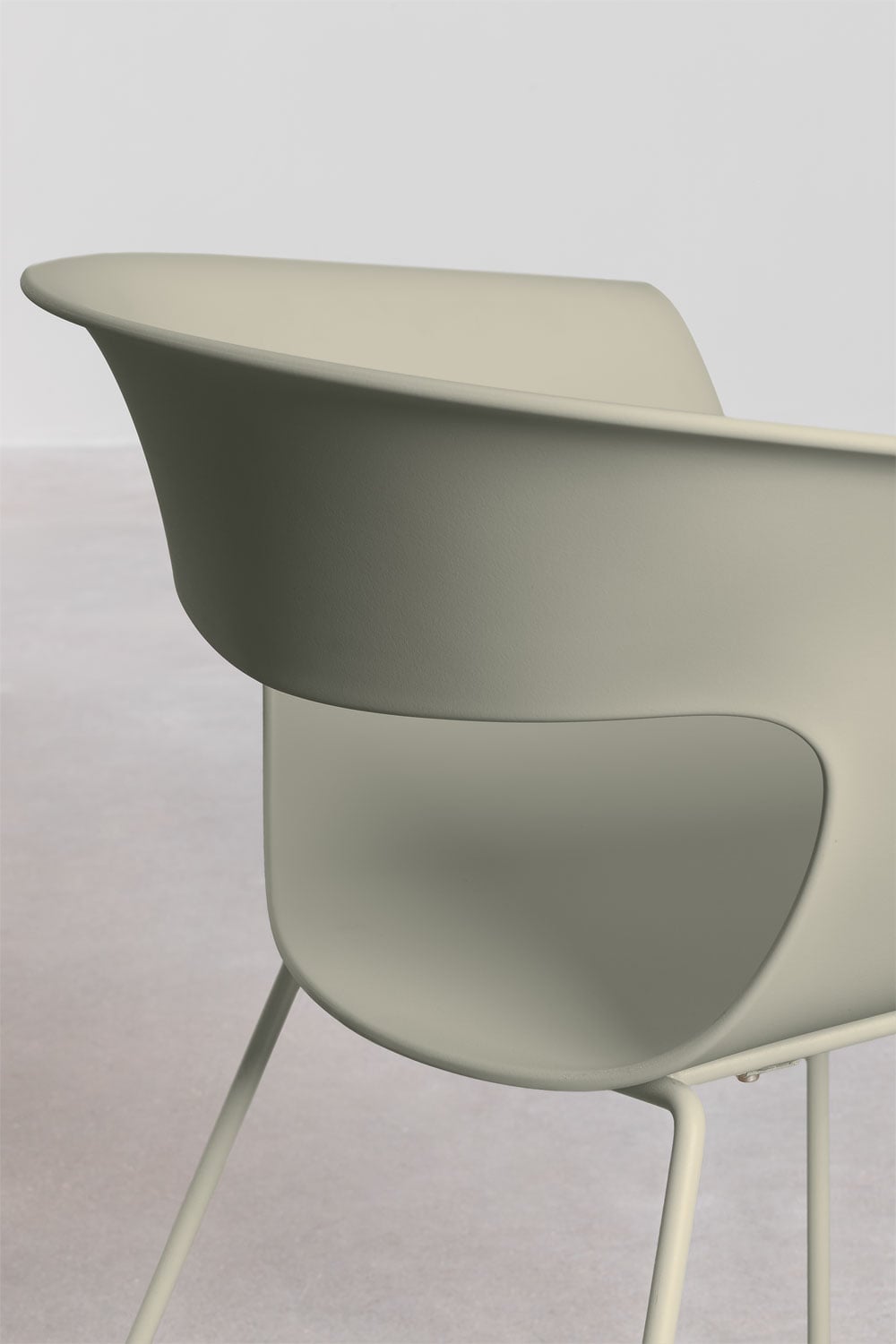 Pack de 4 chaises de salle à manger avec accoudoirs en polypropylène et acier Alanys, image de la galerie 7