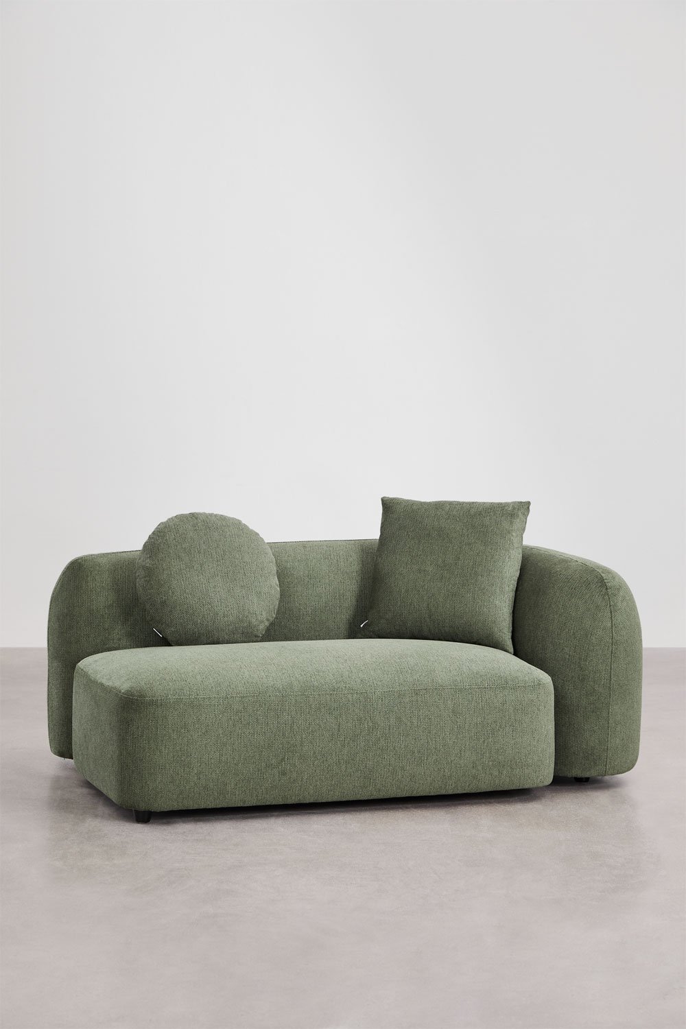 Ensemble de salon avec canapé modulaire 2 pièces et fauteuil en chenille Coco, image de la galerie 6
