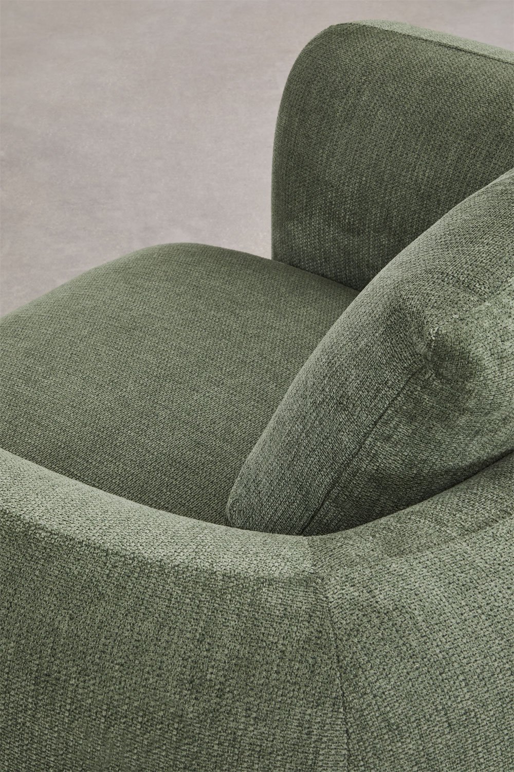 Ensemble de salon avec canapé modulaire 2 pièces et fauteuil en chenille Coco, image de la galerie 9