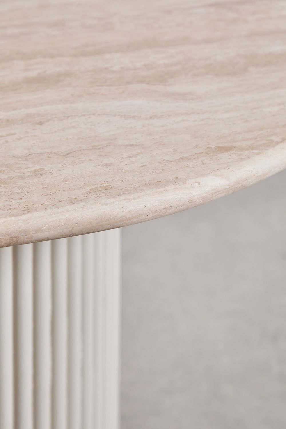 Table à manger ovale 200x100 cm en pierre naturelle et bois de manguier Giselda, image de la galerie 7