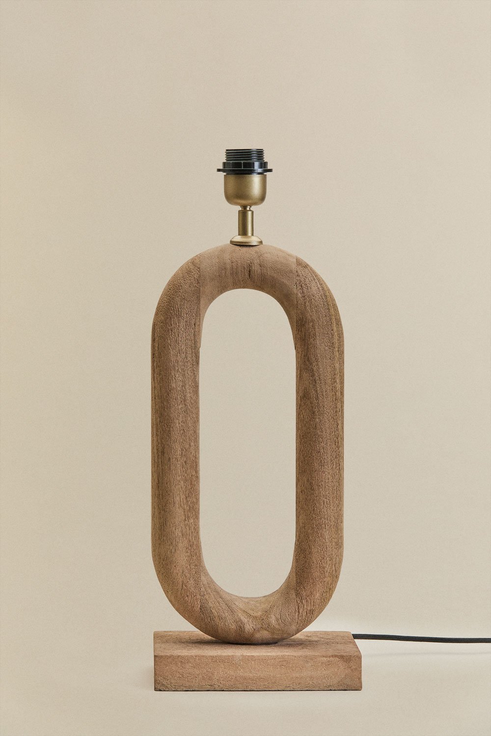Pied de lampe de table ↑45 cm en bois de manguier de Tibériade, image de la galerie 1