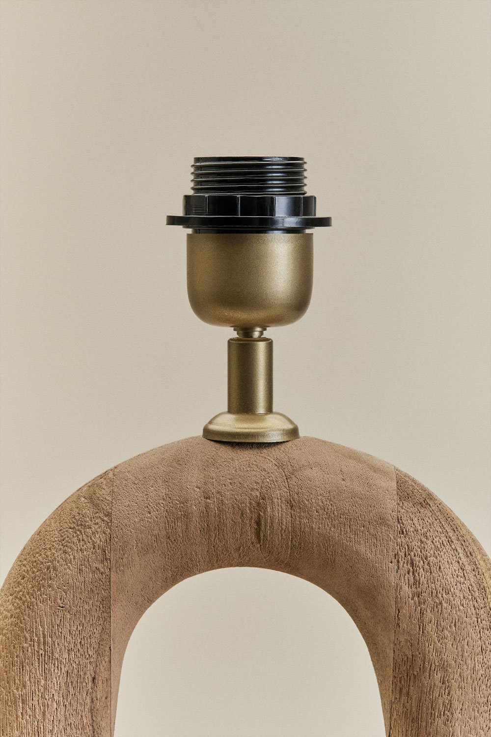 Pied de lampe de table ↑45 cm en bois de manguier de Tibériade, image de la galerie 3