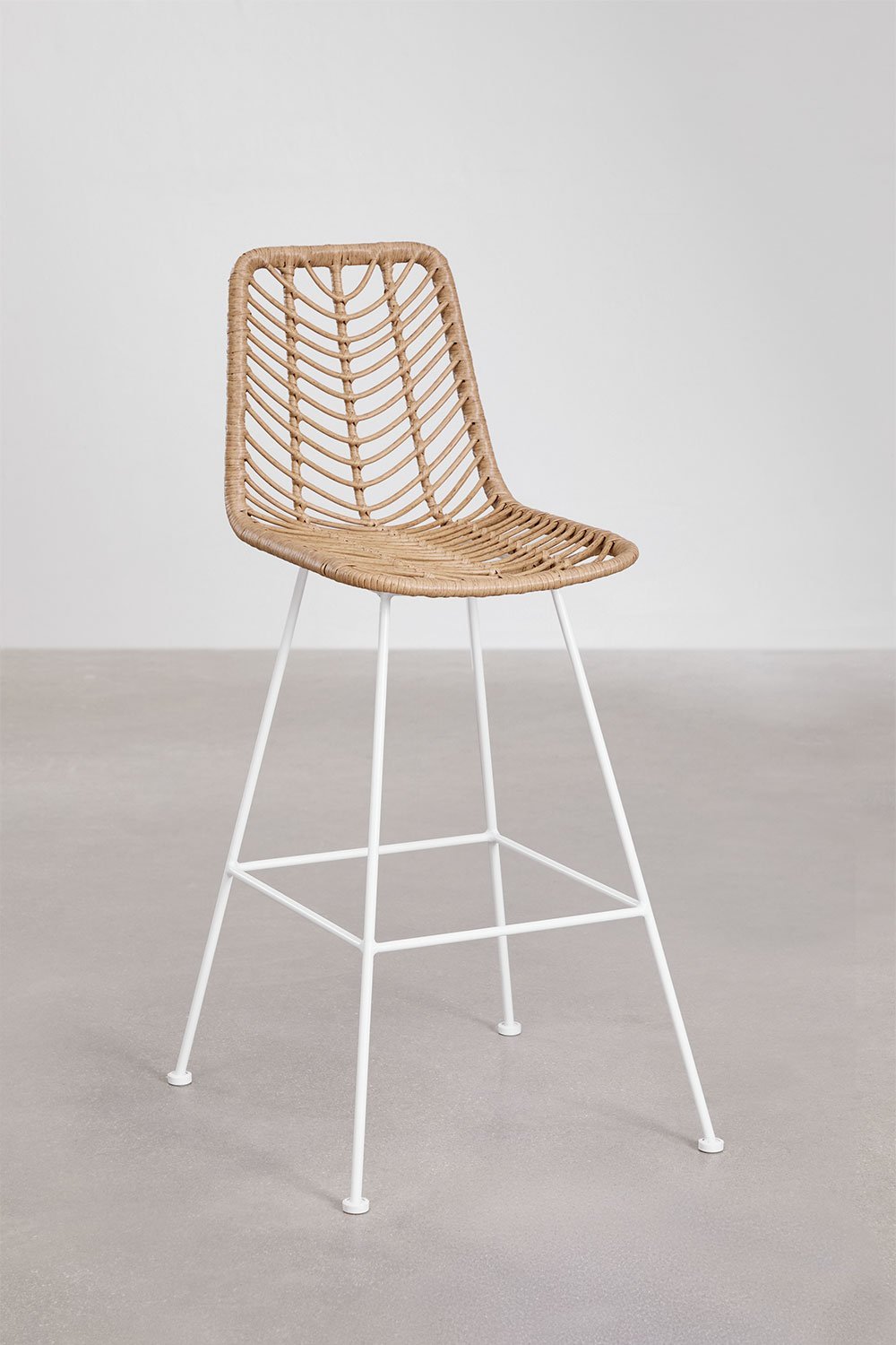 Tabouret haut en rotin synthétique Gouda Natural, image de la galerie 1