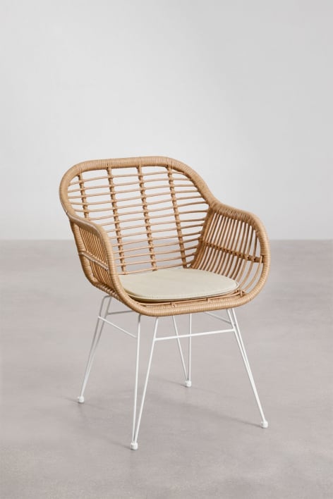 Chaise de jardin en osier synthétique Zole - Blanc