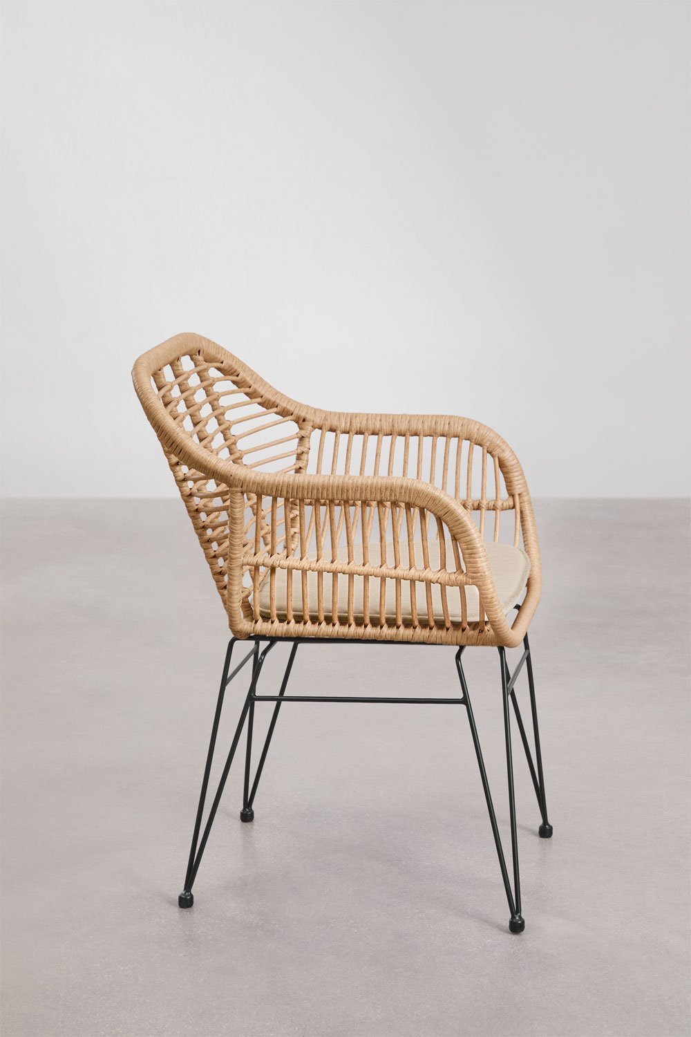 Lot de 4 chaises de salle à manger en osier synthétique Zole, image de la galerie 2