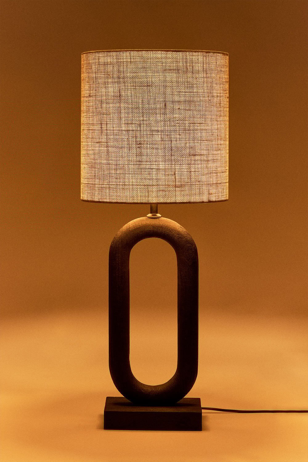 Lampe de table en bois de manguier de Tibériade, image de la galerie 2