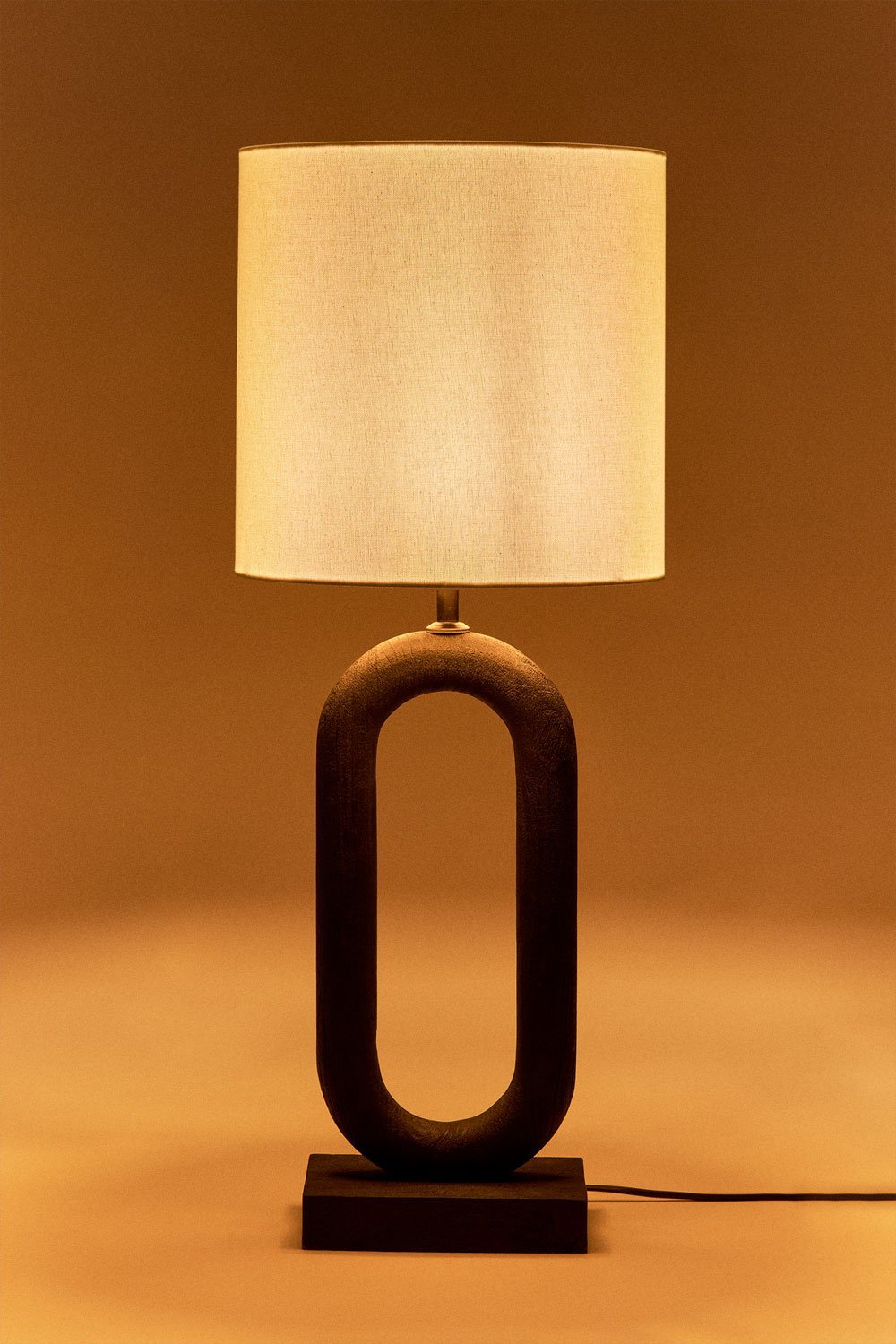 Lampe de table en bois de manguier de Tibériade, image de la galerie 2