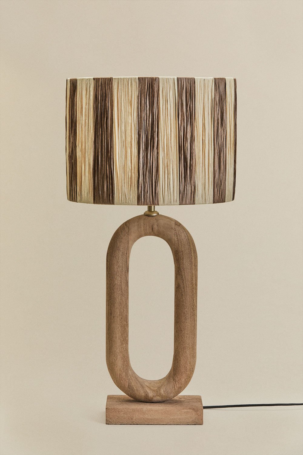 Lampe de table en bois de manguier de Tibériade, image de la galerie 1