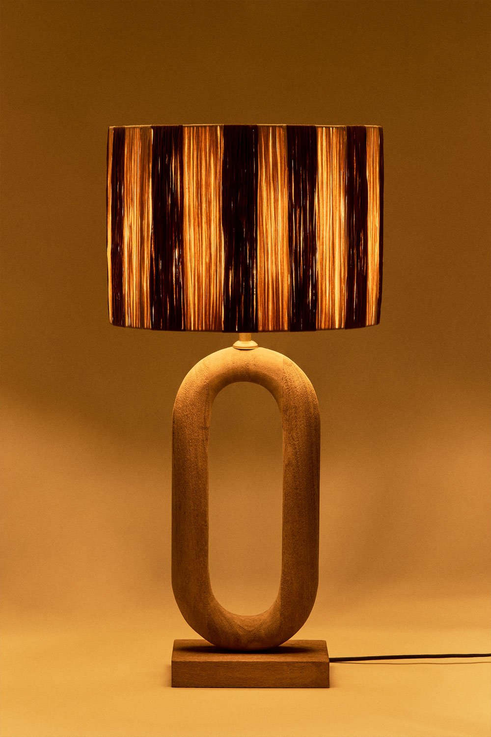 Lampe de table en bois de manguier de Tibériade, image de la galerie 2