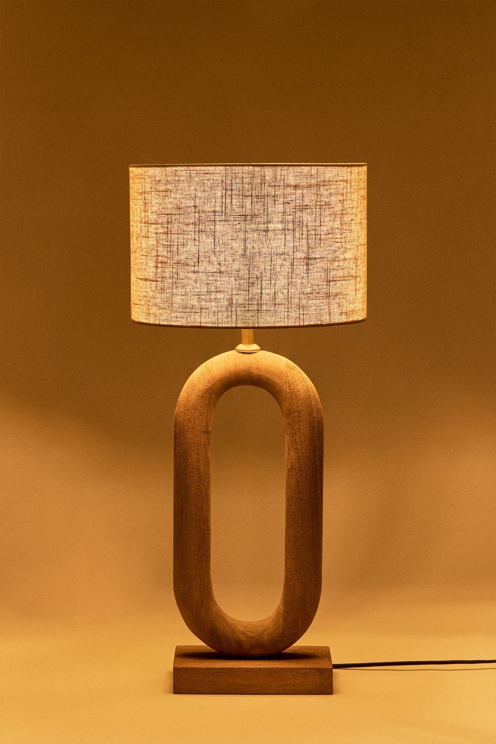 Lampe de table en bois de manguier de Tibériade, image de la galerie 2