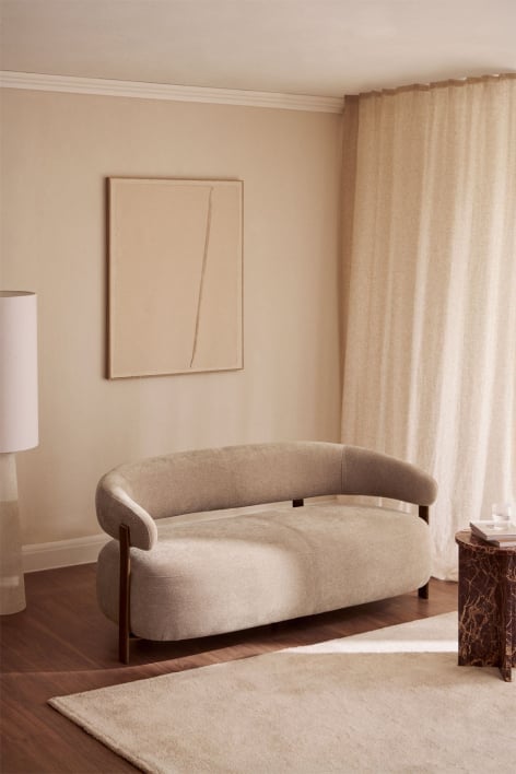 Canapé 2 places en tissu chenille et fer Jolie