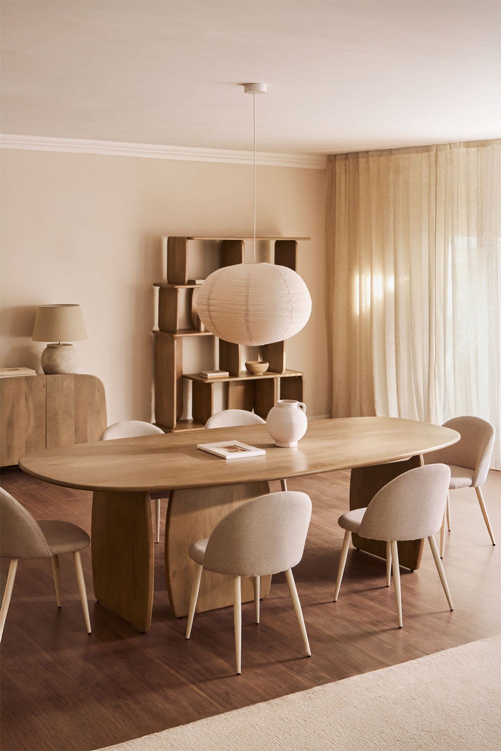 Table à manger ovale 260x120 cm en bois de manguier Agathe, image de la galerie 1
