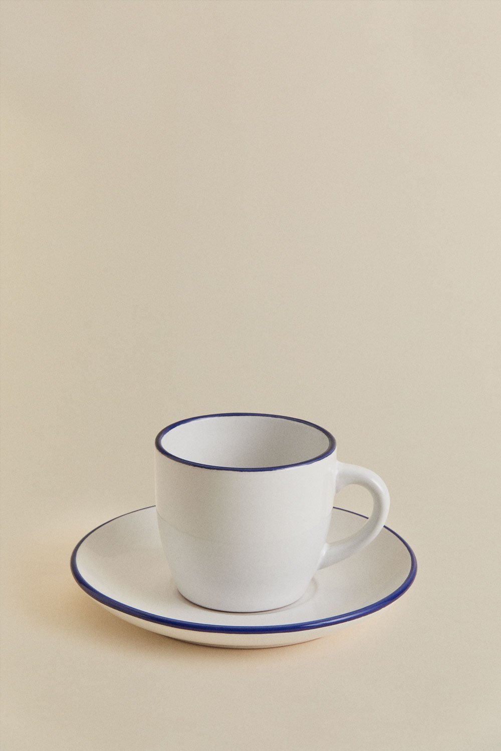 Lot de 2 tasses à café en grès Ronilena avec soucoupes, 22 cl, image de la galerie 4