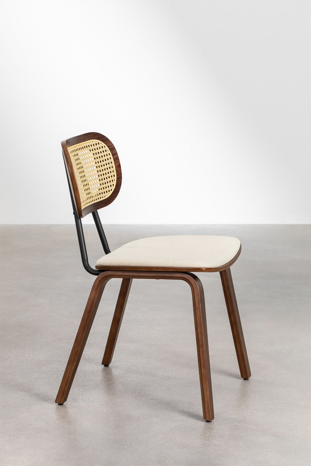 Pack de 2 chaises de salle à manger en bois et rotin Kaylia, image de la galerie 4