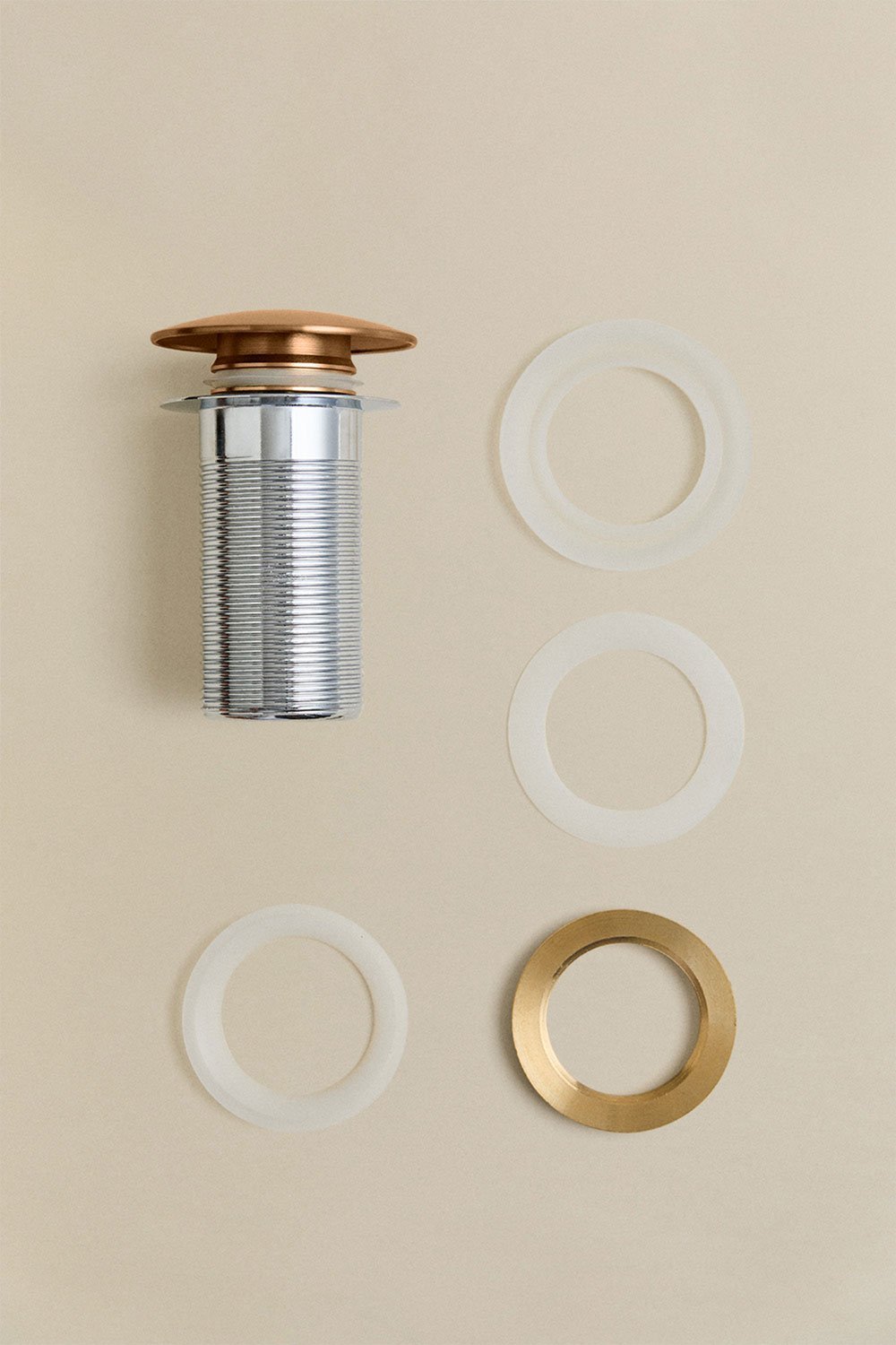 Robinet de vidange d'évier Orveta Click-Clack en acier inoxydable et laiton, image de la galerie 4