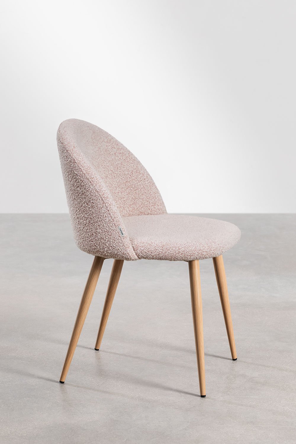 Chaise de salle à manger Kana Deluxe en tissu bouclé, image de la galerie 2